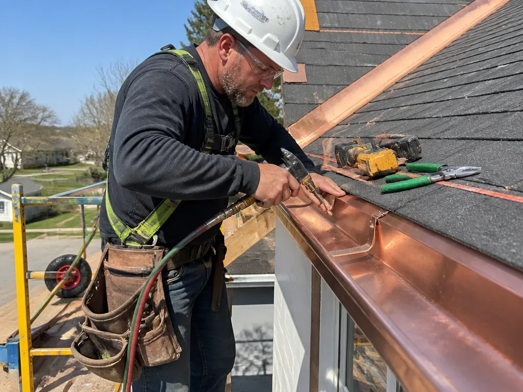 Copper Gutter Installation
